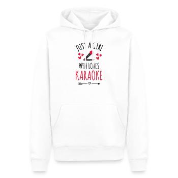 Karaoké fille | Karaoké Amateurs Karaoke Party - Sweat à capuche Premium bio Homme - blanc - Devant - Nico (187cm)