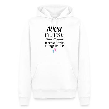 NICU Krankenschwester Geschenke | NICU Studentin - Männer Premium Bio Hoodie - Weiß - Vorne - Nico (187cm)