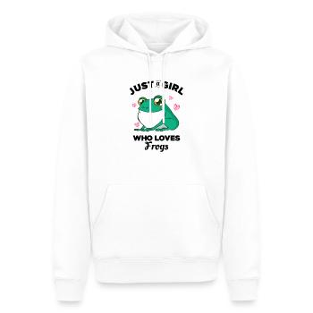 Juste une fille qui aime les grenouilles - Sweat à capuche Premium bio Homme - blanc - Devant - Nico (187cm)