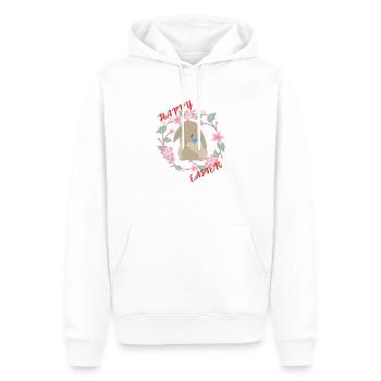Joyeuses Pâques | Ostern | Cadeaux de Pâques | Pâques - Sweat à capuche Premium bio Homme - blanc - Devant - Nico (187cm)