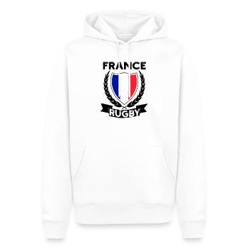 Rugby France Maillot De Rugby Pour les Français France - Sweat à capuche Premium bio Homme - blanc - Devant - Nico (187cm)