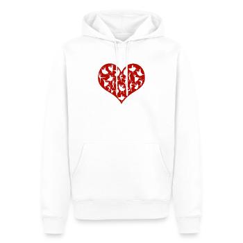 Danse d’amour Danseur de ballet cute heart dance - Sweat à capuche Premium bio Homme - blanc - Devant - Nico (187cm)