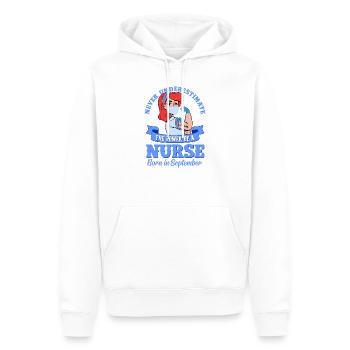 Krankenschwester Power geboren im September - Männer Premium Bio Hoodie - Weiß - Vorne - Nico (187cm)