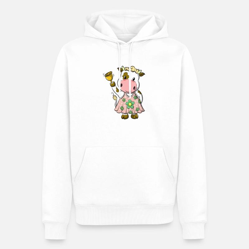Kuh mädchen - Männer Premium Bio Hoodie - Weiß