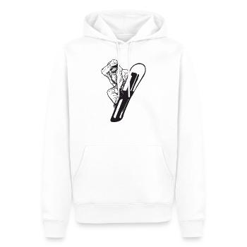 Snowboarder Snowboard Snowboarding Sport - Sweat à capuche Premium bio Homme - blanc - Devant - Nico (187cm)