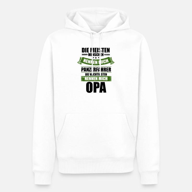 Papa der Panzerfahrer Panzer Armee - Männer Premium Bio Hoodie - Weiß