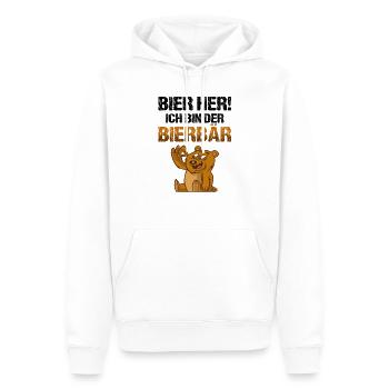 Bier her! Ich bin der Bierbär Biertrinker - Männer Premium Bio Hoodie - Weiß - Vorne - Nico (187cm)
