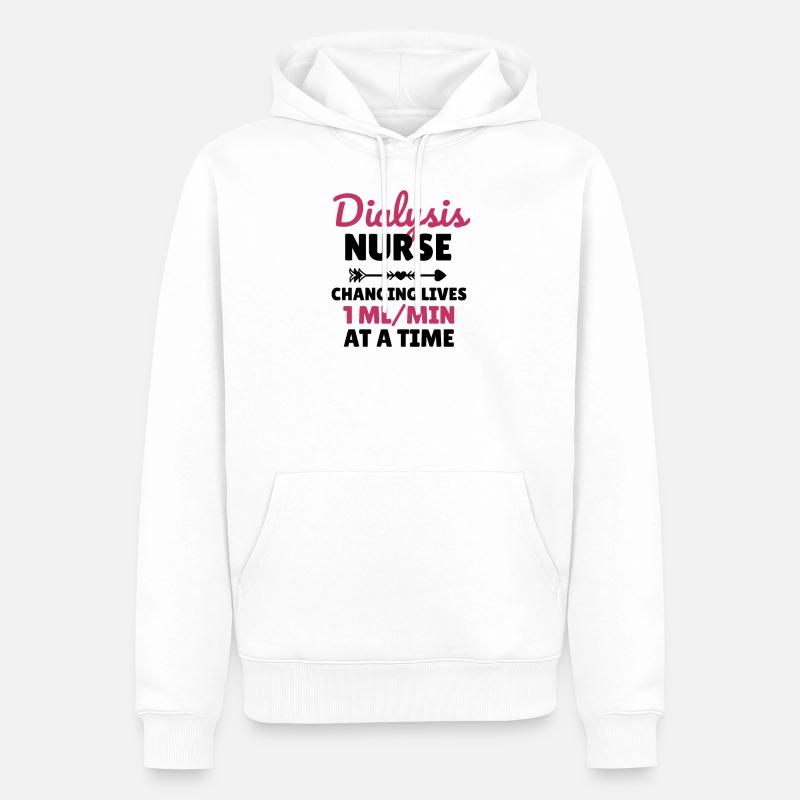 Dialyse Krankenschwester Nephrologie Dialysepflege - Männer Premium Bio Hoodie - Weiß
