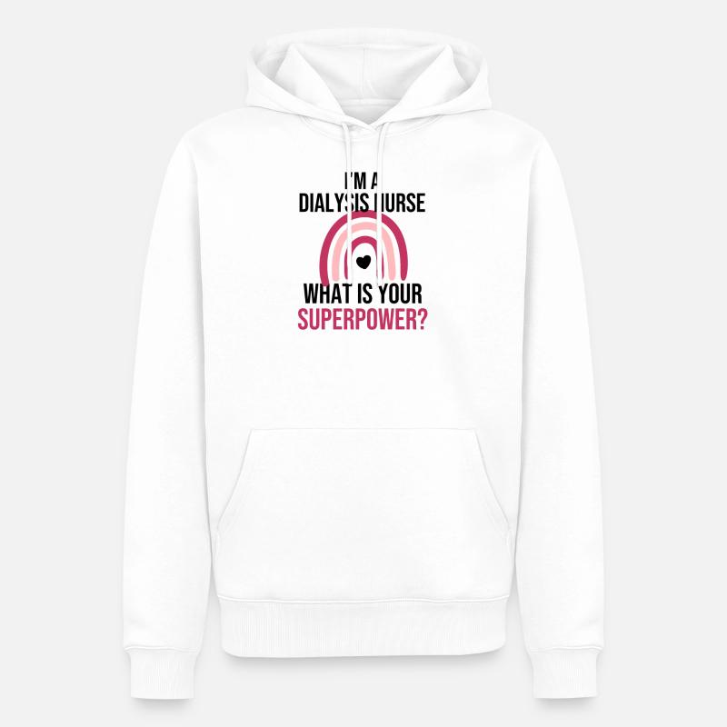 Dialyse Krankenschwester Nephrologie Dialysepflege - Männer Premium Bio Hoodie - Weiß