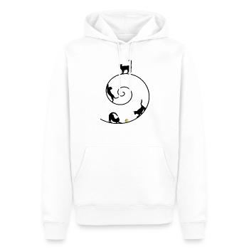 Chat Chat Chat Kitten Cat - Sweat à capuche Premium bio Homme - blanc - Devant - Nico (187cm)