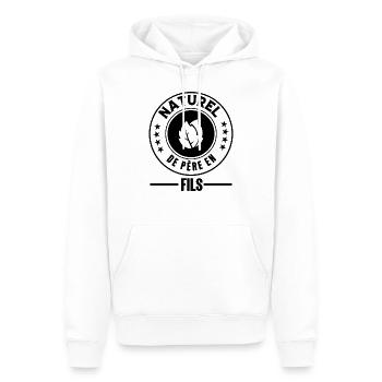 Naturel de père en fils cadeau père et fils - Sweat à capuche Premium bio Homme - blanc - Devant - Nico (187cm)