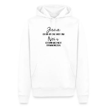 Ja ich bin durchgeknallt Lustiger Spruch Bekloppt - Männer Premium Bio Hoodie - Weiß - Vorne - Nico (187cm)