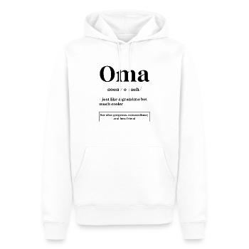 Définition d’Oma - Cadeau de fête des mères - Sweat à capuche Premium bio Homme - blanc - Devant - Nico (187cm)