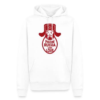 From Russia with love UdSSR Matrjoschka Puppe - Männer Premium Bio Hoodie - Weiß - Vorne - Nico (187cm)