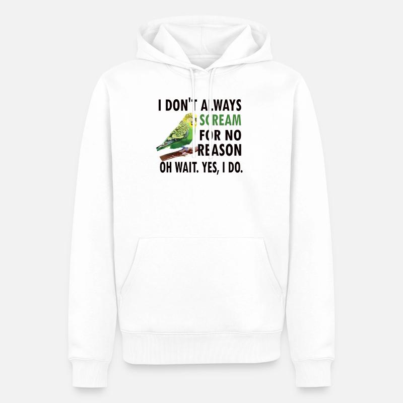 Perruque propriétaire perruque amoureux oiseaux - Sweat à capuche Premium bio Homme - blanc