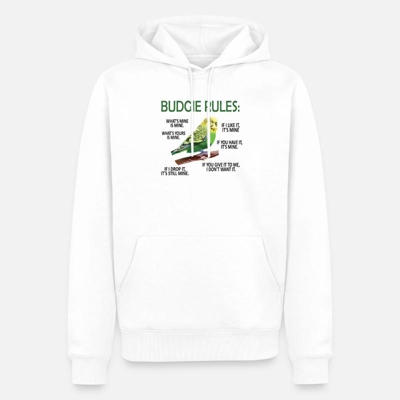 Perruque propriétaire perruque amoureux oiseaux - Sweat à capuche Premium bio Homme - blanc
