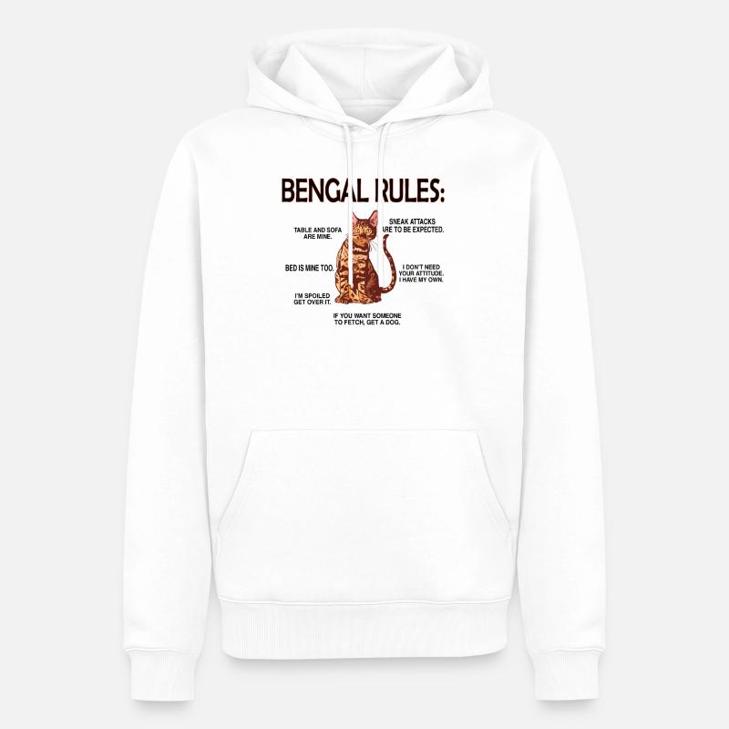 Bengale amants chat bengal propriétaire - Sweat à capuche Premium bio Homme - blanc