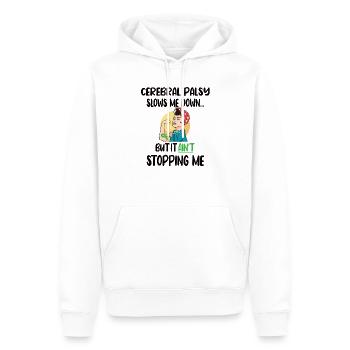Infantile Cerebral Palsisise CP Fighter Cerebral Palsy - Men’s Premium Organic Hoodie - white - Front - Nico (187cm)
