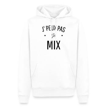 JE PEUX PAS JE MIX idée cadeau humour citation dj - Sweat à capuche Premium bio Homme - blanc - Devant - Nico (187cm)