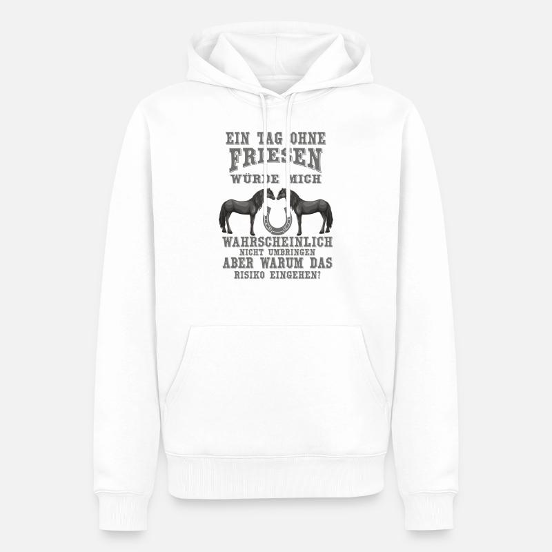 Friesen sind wunderbare Pferde - Männer Premium Bio Hoodie - Weiß