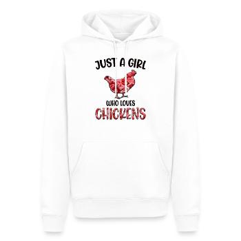 Juste une fille qui aime les poulets Fleurs aime drôle - Sweat à capuche Premium bio Homme - blanc - Devant - Nico (187cm)