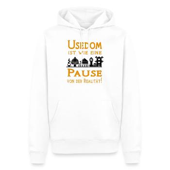 Usedom Auszeit - Männer Premium Bio Hoodie - Weiß - Vorne - Nico (187cm)
