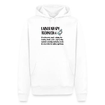Technicien de laboratoire Technicien médical Technicien de laboratoire Tech de laboratoire - Sweat à capuche Premium bio Homme - blanc - Devant - Nico (187cm)