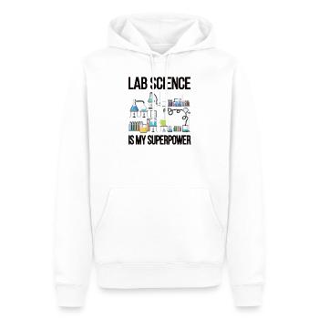 Technicien de laboratoire Technicien médical Technicien de laboratoire Tech de laboratoire - Sweat à capuche Premium bio Homme - blanc - Devant - Nico (187cm)
