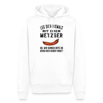 Fleischer und Schlachter - Metzger Wurst - Männer Premium Bio Hoodie - Weiß - Vorne - Nico (187cm)