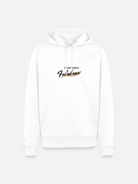 Ich bin vierzehn und fabelhaft! - Männer Premium Bio Hoodie - Weiß