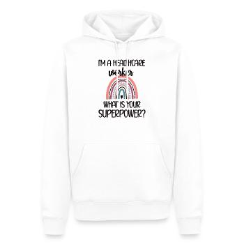 Personnel de santé Professionnel de la santé - Sweat à capuche Premium bio Homme - blanc - Devant - Nico (187cm)