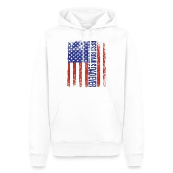 Best Bonus Dad Ever Fathers Day America Flag - Männer Premium Bio Hoodie - Weiß - Vorne - Nico (187cm)