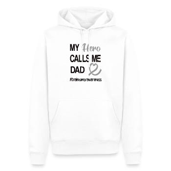 Tumeur au cerveau Combattants Papa Tumeur au cerveau Survivant - Sweat à capuche Premium bio Homme - blanc - Devant - Nico (187cm)