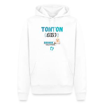 Tonton en 2024 - cadeau Tonton - Sweat à capuche Premium bio Homme - blanc - Devant - Nico (187cm)
