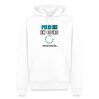 Parrain en cours - Parrain - Sweat à capuche Premium bio Homme - blanc - Devant - Nico (187cm)