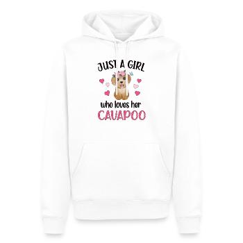 Cavapoo fille Cavoodle Dame de chien Cavapoo Mignon - Sweat à capuche Premium bio Homme - blanc - Devant - Nico (187cm)
