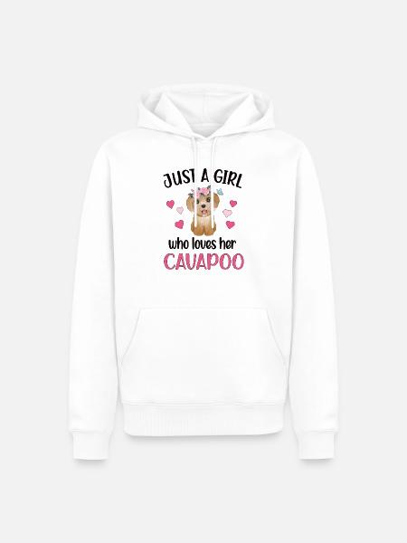 Cavapoo Mädchen Cavoodle Hundemama Cavapoo Süß - Männer Premium Bio Hoodie - Weiß