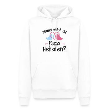 Mama willst du Papa Heiraten Heiratsantrag Idee - Männer Premium Bio Hoodie - Weiß - Vorne - Nico (187cm)