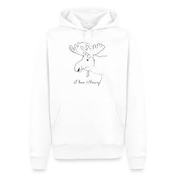 I love Norway - Hirschart Elch - Männer Premium Bio Hoodie - Weiß - Vorne - Nico (187cm)