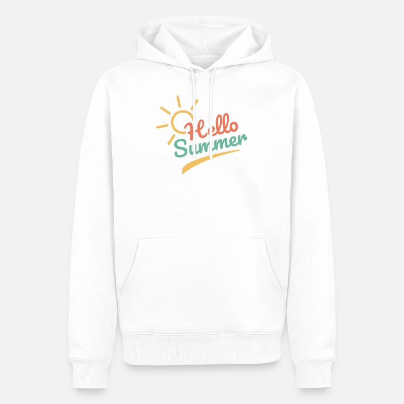 Hello sommer sommer strand urlaub geschenk - Männer Premium Bio Hoodie - Weiß