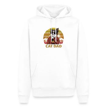Vintage Best Cat Dad Daddy Retro - Men’s Premium Organic Hoodie - white - Front - Nico (187cm)