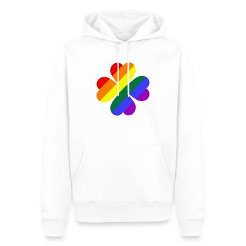 Kleeblatt Regenbogenfarben LGBTQ - Männer Premium Bio Hoodie - Weiß - Vorne - Nico (187cm)