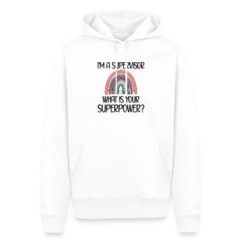 Superviseur Appréciation Superviseur Chef - Sweat à capuche Premium bio Homme - blanc - Devant - Nico (187cm)