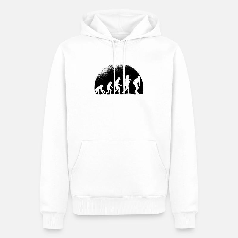 Evolution Rollschuh - Männer Premium Bio Hoodie - Weiß