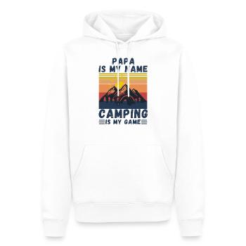 Papa Is My Name Camping Is My Game - Männer Premium Bio Hoodie - Weiß - Vorne - Nico (187cm)