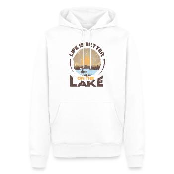 Life is better on the Lake - Männer Premium Bio Hoodie - Weiß - Vorne - Nico (187cm)