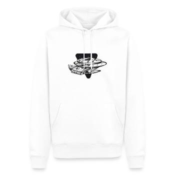 Space Raumschiff - Männer Premium Bio Hoodie - Weiß - Vorne - Nico (187cm)