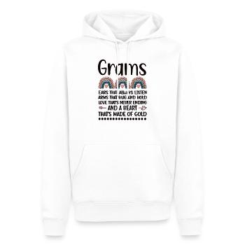 Grams grand-mère cadeau Grams grand-mère mignon - Sweat à capuche Premium bio Homme - blanc - Devant - Nico (187cm)
