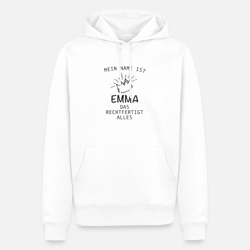Emma Geschenk Name Geschenkidee Vorname - Männer Premium Bio Hoodie - Weiß