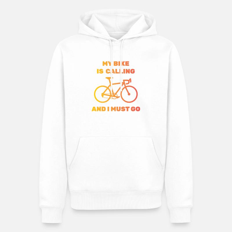 Fahrrad - Männer Premium Bio Hoodie - Weiß
